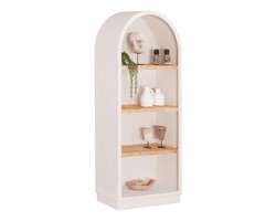 ΡΑΦΙΕΡΑ ΣΕΙΡΑ SANTORINI HM18044 MDF ΥΠΟΛΕΥΚΟ-ΡΑΦΙΑ ΞΥΛΟ ΕΛΑΤΟΥ ΦΥΣΙΚΟ 80x38x188,5Υεκ.