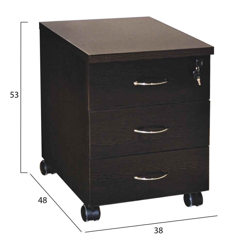 ΣΥΡΤΑΡΙΕΡΑ ΓΡΑΦΕΙΟΥ ΕΠΑΓΓΕΛΜΑΤΙΚΗ SIENNA HM2011.02 WENGE ΜΕ 3ΣΥΡΤΑΡΙΑ 38X48X53cm
