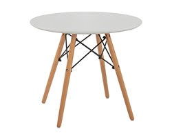 ΤΡΑΠΕΖΙ MINIMAL KID HM8451.01 ΣΤΡΟΓΓYΛΟ Φ60X51Υ ΛΕΥΚΟ