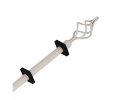ΚΟΥΡΤΙΝΟΞΥΛΟ 110-210cm HM11280.02 ΜΕΤΑΛΛΙΚΟ ΠΤΥΣ/ΝΟ IVORY Ε-0316 ΓΥΡΙΣΤΟ
