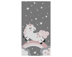 ΠΑΙΔΙΚΟ ΧΑΛΙ ΜΕ ΚΡΟΣΙΑ ΣΕΙΡΑ KIDDER HM7678.15 UNICORN ΓΚΡΙ 80Χ150 εκ.