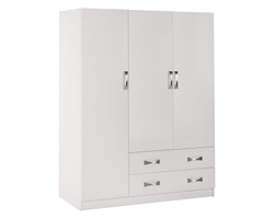 ΝΤΟΥΛΑΠΑ 3ΦΥΛΛΗ CARLY HM384.05 ΜΕ ΔΥΟ ΣΥΡΤΑΡΙΑ ΛΕΥΚΗ 150X55Χ180Υεκ.