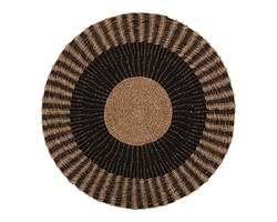 ΧΑΛΙ ΣΤΡΟΓΓΥΛΟ KIRKI HM7845 ΑΠΟ ΦΥΣΙΚΕΣ ΙΝΕΣ SEAGRASS ΜΑΥΡΟ-ΦΥΣΙΚΟ Φ200εκ.