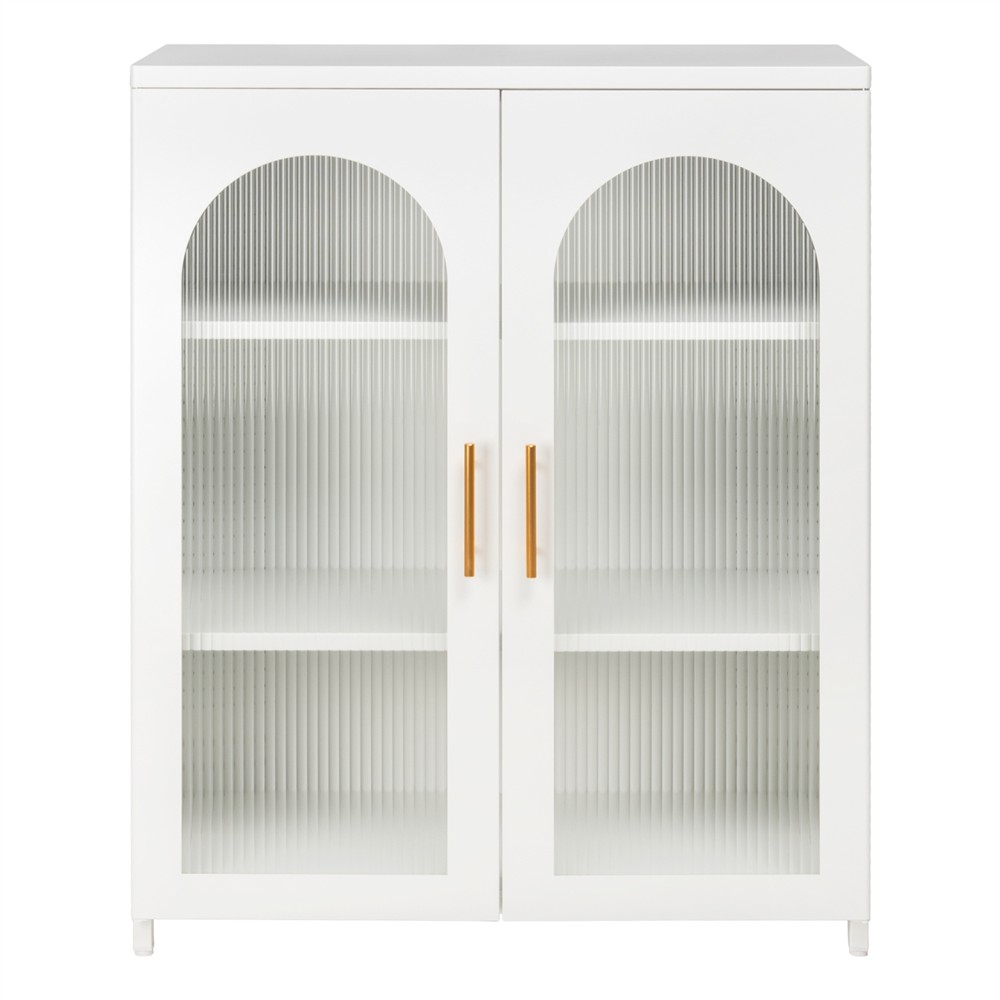 ΜΕΤΑΛΛΙΚΟ ΝΤΟΥΛΑΠΙ ΒΙΤΡΙΝΑ CARIL HM9571.02 ΛΕΥΚΟ 80x37-40x102Yεκ.
