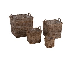 ΣΕΤ ΔΙΑΚΟΣΜΗΤΙΚΑ ΚΑΛΑΘΙΑ KATER HM9657 4ΤΜΧ ΑΠΟ KUBU RATTAN ΣΕ ΓΚΡΙ 52x52x50-57Υεκ.