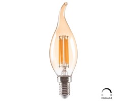 ΛΑΜΠΤΗΡΑΣ HM4047.02 ΣΤΥΛ ΦΛΟΓΑ LED FILAMENT 6W E14 3000K GOLD DIMMABLE