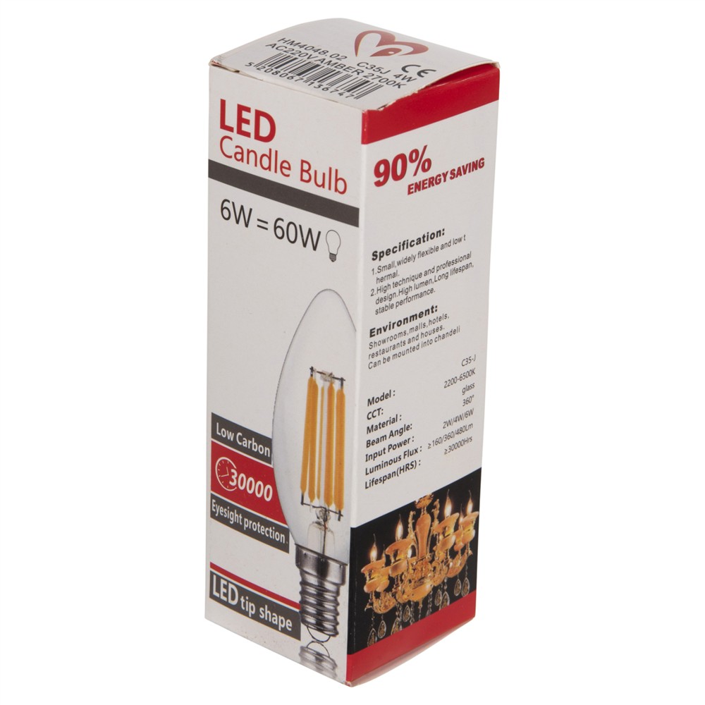 ΛΑΜΠΤΗΡΑΣ LED FILAMENT 4W E14 3000K ΧΡΥΣΟ DIMMABLE HM4048.02