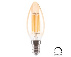 ΛΑΜΠΤΗΡΑΣ LED FILAMENT 4W E14 3000K ΧΡΥΣΟ DIMMABLE HM4048.02