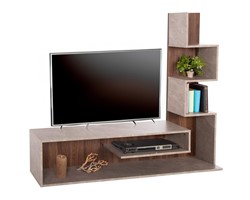 ΣΥΝΘΕΤΟ ΤΗΛΕΟΡΑΣΗΣ EDELIE HM8908.14 ΜΕΛΑΜΙΝΗ ΓΚΡΙ STONE TEXTURE-ΦΥΣΙΚΟ 150x29,5x120Υεκ.