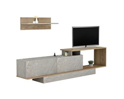 ΣΥΝΘΕΤΟ ΤΗΛΕΟΡΑΣΗΣ GARCELLE HM8904.14 ΜΕΛΑΜΙΝΗ ΦΥΣΙΚΟ-STONE TEXTURE 180x29,6x45Υεκ