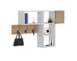 ΚΡΕΜΑΣΤΡΑ ΕΙΣΟΔΟΥ ΜΕ ΡΑΦΙΑ HARLAN HM8973.12 ΜΕΛΑΜΙΝΗ ΣΕ SONAMA-ΛΕΥΚΟ 99,5x15x61Υεκ.
