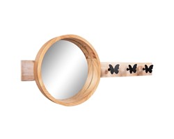 ΚΑΘΡΕΠΤΗΣ ΤΟΙΧΟΥ ΣΤΡΟΓΓΥΛΟΣ SCUTTLE HM4222 FIR WOOD&MDF-BLACK METAL 80x6,5x30,5Υεκ.