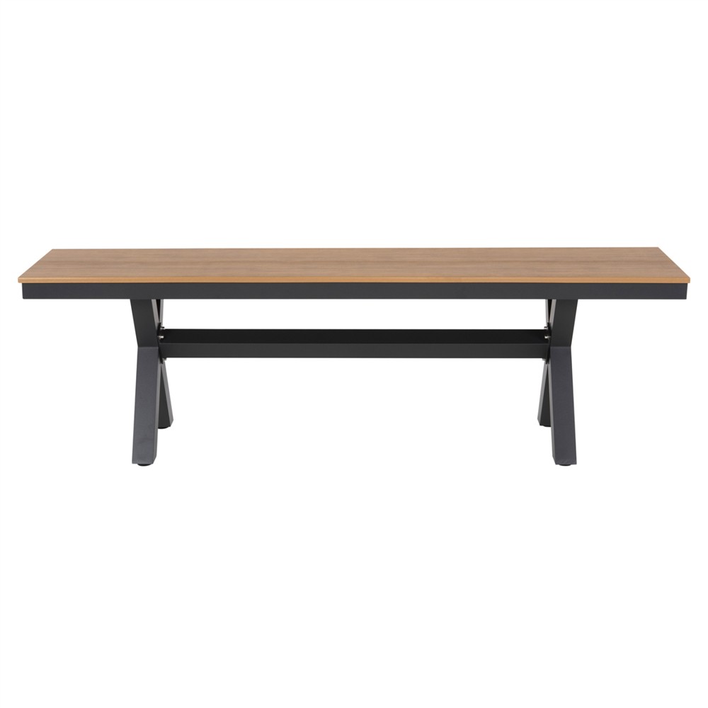 ΠΑΓΚΑΚΙ ΑΛΟΥΜΙΝΙΟΥ TAWNEE HM6038.01 ΑΝΘΡΑΚΙ ΜΕ POLYWOOD ΚΑΘΙΣΜΑ ΣΕ ΦΥΣΙΚΟ ΧΡΩΜΑ 150x36x45Υεκ.