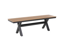 ΠΑΓΚΑΚΙ ΑΛΟΥΜΙΝΙΟΥ TAWNEE HM6038.01 ΑΝΘΡΑΚΙ ΜΕ POLYWOOD ΚΑΘΙΣΜΑ ΣΕ ΦΥΣΙΚΟ ΧΡΩΜΑ 150x36x45Υεκ.