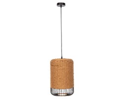 ΦΩΤΙΣΤΙΚΟ ΟΡΟΦΗΣ ΚΡΕΜΑΣΤΟ HM4340 PAPER ROPE ΜΠΕΖ-ΜΑΥΡΟ ΜΕΤΑΛΛΟ-Φ26x40-120Υεκ.