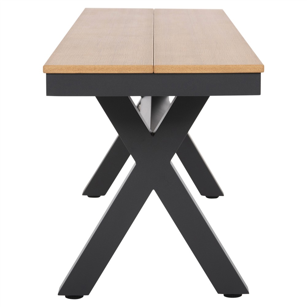 ΠΑΓΚΑΚΙ ΑΛΟΥΜΙΝΙΟΥ TAWNEE HM6040.01 ΑΝΘΡΑΚΙ-POLYWOOD ΚΑΘΙΣΜΑ ΦΥΣΙΚΟ 220x36x44,5Υεκ.