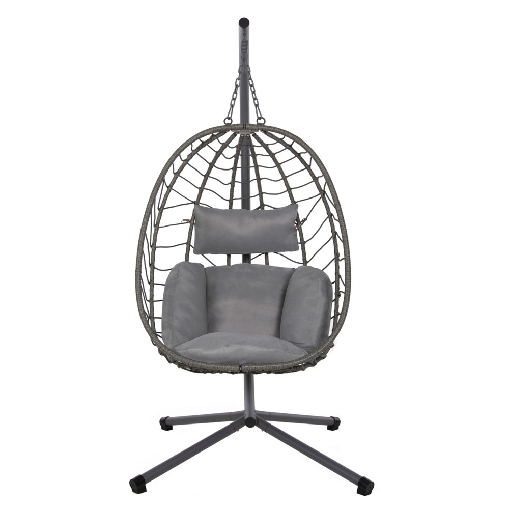ΚΡΕΜΑΣΤΗ ΠΟΛΥΘΡΟΝΑ ΦΩΛΙΑ MILLIE HM5997.10 ΜΕΤΑΛΛΟ-ΣΥΝΘ.RATTAN ΓΚΡΙ 90x75x190Υεκ.