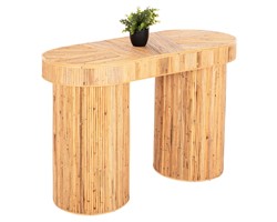 ΚΟΝΣΟΛΑ ΟΒΑΛ GATSBY HM9871 ΦΥΣΙΚΟ RATTAN ΣΕ ΦΥΣΙΚΟ ΧΡΩΜΑ 110x45x74,5Υεκ.