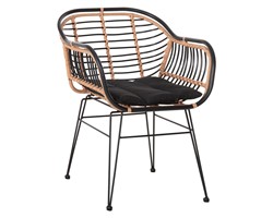 ΠΟΛΥΘΡΟΝΑ ALLEGRA HM5663.11 ΜΕΤΑΛ.ΣΚΕΛΕΤΟΣ-P.E.RATTAN ΜΠΕΖ-ΜΑΥΡΟ 58x59x81Υεκ