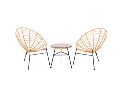 ΣΕΤ ΕΞΩΤΕΡΙΚΟΥ ΧΩΡΟΥ 3ΤΜΧ ALLEGRA HM21047.11 ΜΠΕΖ ΣΥΝΘ.RATTAN-ΜΕΤΑΛΛΟ ΣΕ ΜΑΥΡΟ