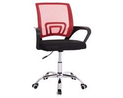 ΚΑΡΕΚΛΑ ΓΡΑΦΕΙΟΥ BRISTONE HM1058.37 ΠΟΔΙ ΧΡΩΜΙΟΥ-ΚΟΚΚΙΝΗ 59x53x80-90Υεκ.