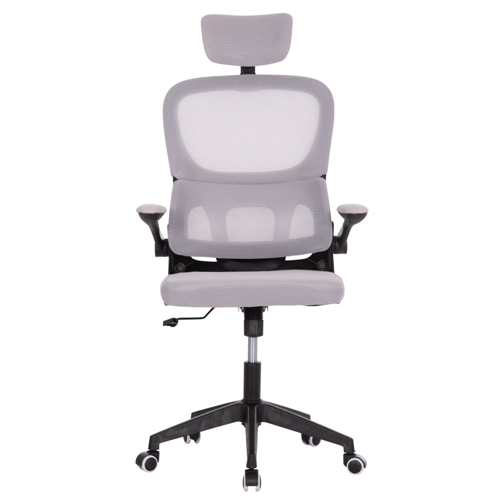 ΚΑΡΕΚΛΑ ΓΡΑΦΕΙΟΥ BASTON HM18236.02 ΓΚΡΙ MESH & ΜΑΥΡΟ PP ΣΚΕΛΕΤΟΣ 64x60x127Υεκ.