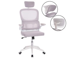ΚΑΡΕΚΛΑ ΓΡΑΦΕΙΟΥ BASTON HM18236.03 ΓΚΡΙ MESH & ΛΕΥΚΟΣ PP ΣΚΕΛΕΤΟΣ 64x60x127Υεκ.