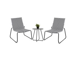 ΣΕΤ LOUNGE 3TMX ΕΞ.ΧΩΡΟΥ PONY HM21193 ΜΕΤΑΛΛΟ ΣΕ ΓΚΡΙ--ΣΥΝΘ.RATTAN ΣΕ ΛΕΥΚΟ-ΜΑΥΡΟ
