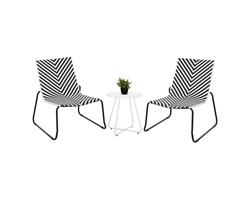 ΣΕΤ LOUNGE 3TMX ΕΞ.ΧΩΡΟΥ PONY HM21193.02 ΜΕΤΑΛΛΟ ΚΑΙ ΣΥΝΘ.RATTAN ΣΕ ΛΕΥΚΟ-ΜΑΥΡΟ