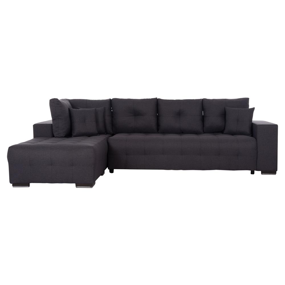 ΓΩΝΙΑΚΟΣ ΚΑΝΑΠΕΣ-ΚΡΕΒΑΤΙ ΜΕ ΑΠΟΘ.ΧΩΡΟ TRENDSTON HM3302.01L ΓΚΡΙ ΥΦΑΣΜΑ 298x177x95Υεκ