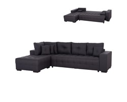 ΓΩΝΙΑΚΟΣ ΚΑΝΑΠΕΣ-ΚΡΕΒΑΤΙ ΜΕ ΑΠΟΘ.ΧΩΡΟ TRENDSTON HM3302.01L ΓΚΡΙ ΥΦΑΣΜΑ 298x177x95Υεκ