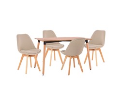 ΣΕΤ ΤΡΑΠΕΖΑΡΙΑΣ 5ΤΜΧ VEGAS HM21180 MDF TOP ΣΕ ΦΥΣΙΚΟ--ΥΦΑΣΜΑ ΜΠΕΖ