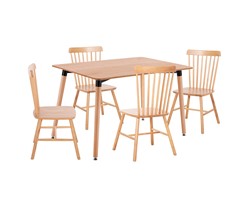 ΣΕΤ ΤΡΑΠΕΖΑΡΙΑΣ 5ΤΜΧ LUCIEN HM21183 MDF TOP & ΞΥΛΟ ΟΞΙΑΣ ΣΕ ΦΥΣΙΚΟ ΧΡΩΜΑ