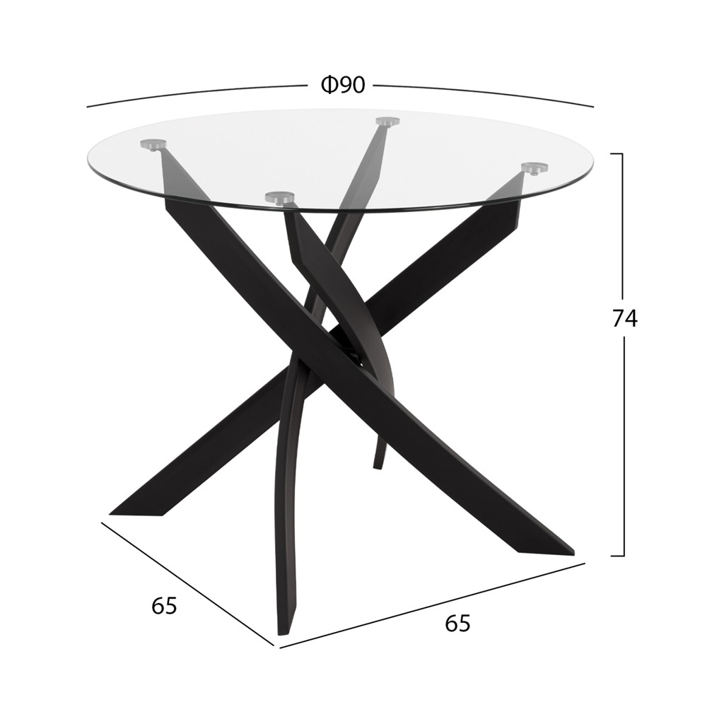 ΣΕΤ ΤΡΑΠΕΖΑΡΙΑΣ 5ΤΜΧ LADY HM21199.03 ΓΥΑΛΙ--ΜΕΤΑΛΛΟ ΣΕ ΜΑΥΡΟ & ΒΕΛΟΥΔΟ ΚΥΠΑΡΙΣΣΙ