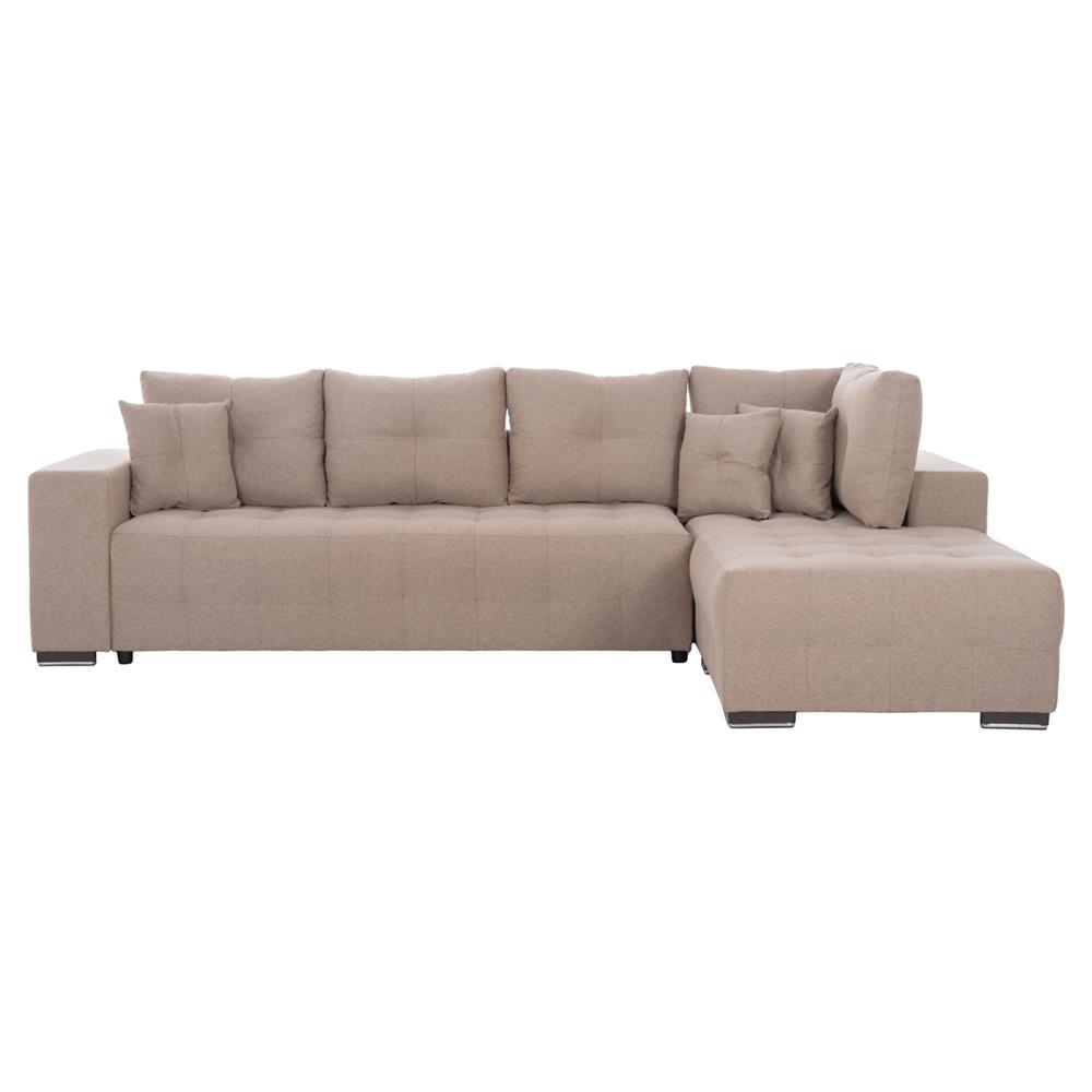 ΓΩΝΙΑΚΟΣ ΚΑΝΑΠΕΣ-ΚΡΕΒΑΤΙ ΜΕ ΑΠΟΘ.ΧΩΡΟ TRENDSTON HM3302.03R ΜΠΕΖ ΥΦΑΣΜΑ 298x177x95Υεκ