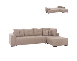 ΓΩΝΙΑΚΟΣ ΚΑΝΑΠΕΣ-ΚΡΕΒΑΤΙ ΜΕ ΑΠΟΘ.ΧΩΡΟ TRENDSTON HM3302.03R ΜΠΕΖ ΥΦΑΣΜΑ 298x177x95Υεκ
