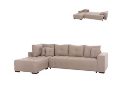 ΓΩΝΙΑΚΟΣ ΚΑΝΑΠΕΣ-ΚΡΕΒΑΤΙ ΜΕ ΑΠΟΘ.ΧΩΡΟ TRENDSTON HM3302.03L ΜΠΕΖ ΥΦΑΣΜΑ 298x177x95Υεκ
