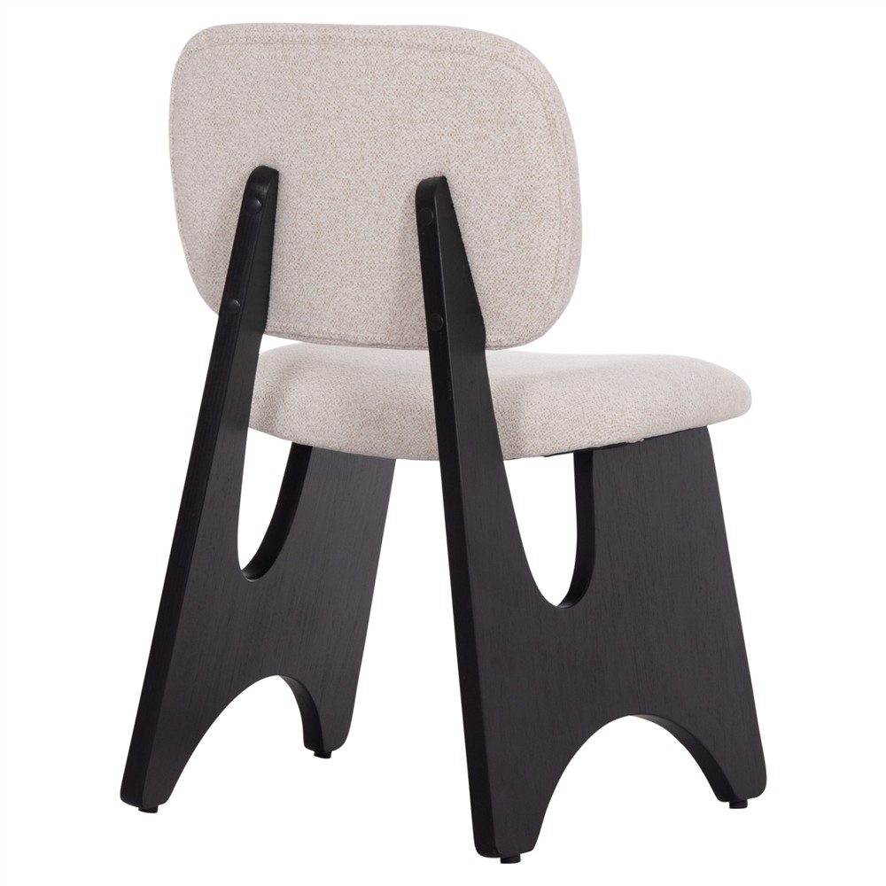 ΚΑΡΕΚΛΑ ΤΡΑΠΕΖΑΡΙΑΣ BELLISI HM18248.02 ΕΚΡΟΥ ΥΦΑΣΜΑ-PLYWOOD ΣΕ ΜΑΥΡΟ 53x56x78Υεκ.