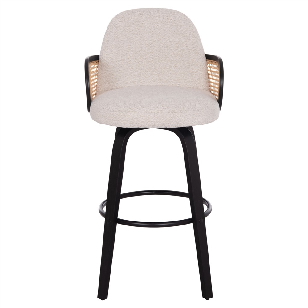 ΣΚΑΜΠΟ ΜΠΑΡ ΠΕΡΙΣΤΡΕΦΟΜΕΝΟ BECKER HM18251.02 PLYWOOD ΜΑΥΡΟ--ΕΚΡΟΥ ΥΦΑΣΜΑ 50x52x100Υ