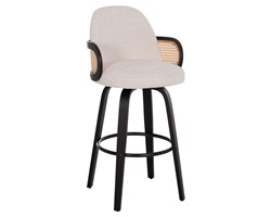 ΣΚΑΜΠΟ ΜΠΑΡ ΠΕΡΙΣΤΡΕΦΟΜΕΝΟ BECKER HM18251.02 PLYWOOD ΜΑΥΡΟ--ΕΚΡΟΥ ΥΦΑΣΜΑ 50x52x100Υ