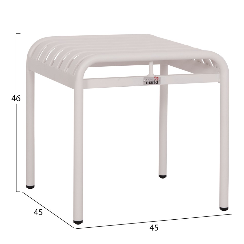 ΣΚΑΜΠΟ ΑΛΟΥΜΙΝΙΟΥ RACHEL HM6340.02 ΛΕΥΚΟ 45x45x46Υεκ.