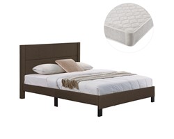 ΚΡΕΒΑΤΙ ΔΙΠΛΟ & ΣΤΡΩΜΑ TRILLOP HM21202.13 ΚΑΦΕ ΥΦΑΣΜΑ--ΓΙΑ 160x200εκ