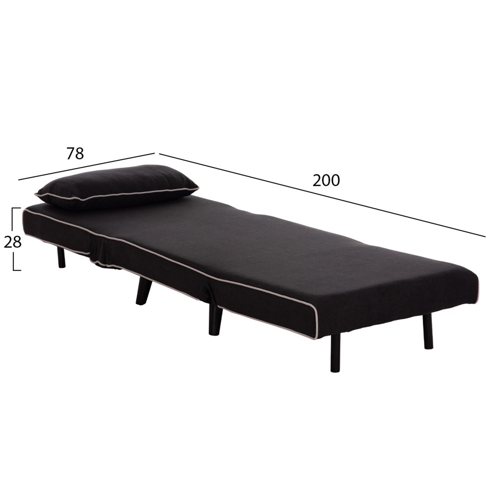 ΠΟΛΥΘΡΟΝΑ ΚΡΕΒΑΤΙ BRAXTON HM8425.03 ΜΑΥΡΟ ΥΦΑΣΜΑ 78x88x78Υεκ.