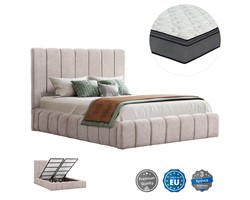 ΚΡΕΒΑΤΙ ΔΙΠΛΟ ΜΕ ΣΤΡΩΜΑ & ΑΠΟΘ.ΧΩΡΟ REMO HM21167 ΜΠΕΖ ΜΠΟΥΚΛΕ--ΓΙΑ 160x200εκ