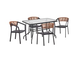 ΣΕΤ ΤΡΑΠΕΖΑΡΙΑΣ 5ΤΜΧ ADAM HM21160 ΚΑΡΕΚΛΕΣ ΑΛΟΥΜΙΝΙΟΥ & ΤΡΑΠΕΖΙ 120x70 ΓΚΡΙ