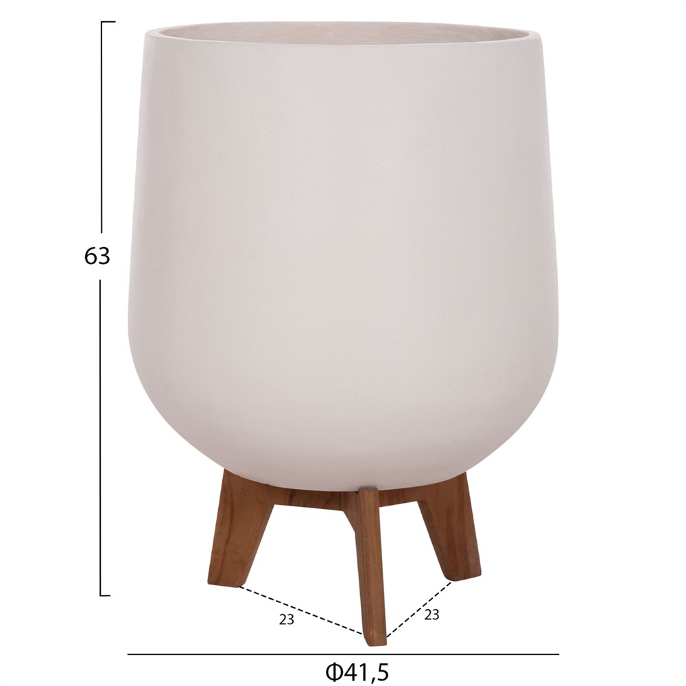 ΣΕΤ 3 ΓΛΑΣΤΡΕΣ ΜΕ TEAK ΒΑΣΕΙΣ TRYLL HM4681.02 FIBER CEMENT ΛΕΥΚΟ