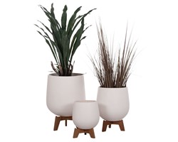 ΣΕΤ 3 ΓΛΑΣΤΡΕΣ ΜΕ TEAK ΒΑΣΕΙΣ TRYLL HM4681.02 FIBER CEMENT ΛΕΥΚΟ