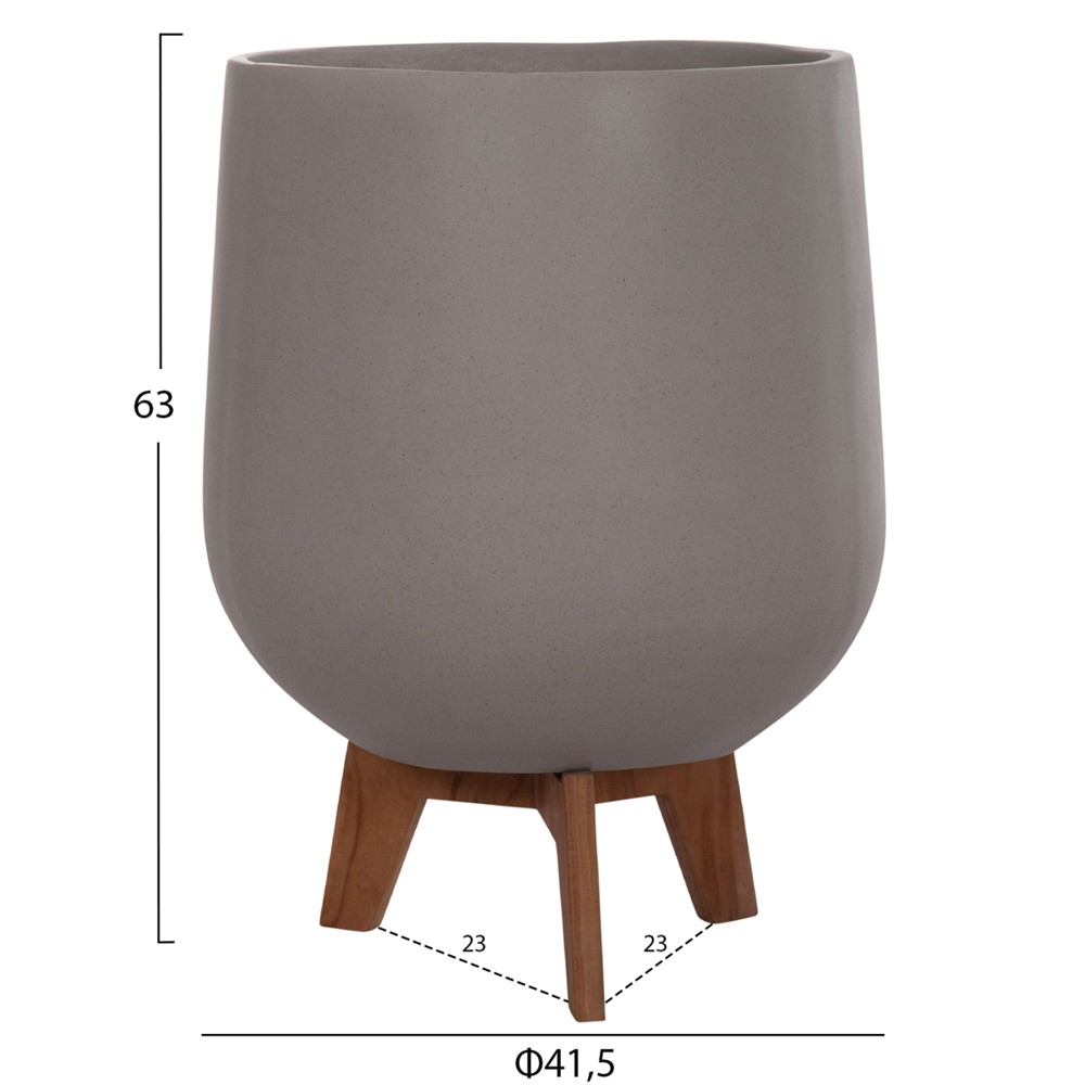 ΣΕΤ 3 ΓΛΑΣΤΡΕΣ ΜΕ TEAK ΒΑΣΕΙΣ TRYLL HM4681.03 FIBER CEMENT--ΓΚΡΙ