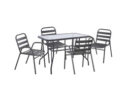 ΣΕΤ ΤΡΑΠΕΖΑΡΙΑΣ 5ΤΜΧ ADAM HM21219 ΚΑΡΕΚΛΕΣ ΜΕΤΑΛΛΙΚΕΣ & ΤΡΑΠΕΖΙ 110x60 ΓΚΡΙ