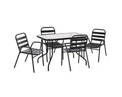 ΣΕΤ ΤΡΑΠΕΖΑΡΙΑΣ 5ΤΜΧ ADAM HM21219.01 ΚΑΡΕΚΛΕΣ ΜΕΤΑΛΛΙΚΕΣ & ΤΡΑΠΕΖΙ 110x60 ΜΑΥΡΟ